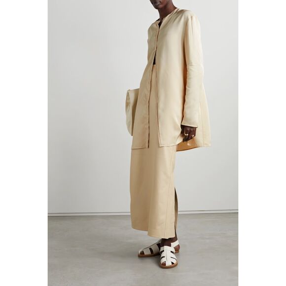 THE ROW Berilla Satin Buttoned Blouse Tea White NWT 2 - Picture 2 of 8